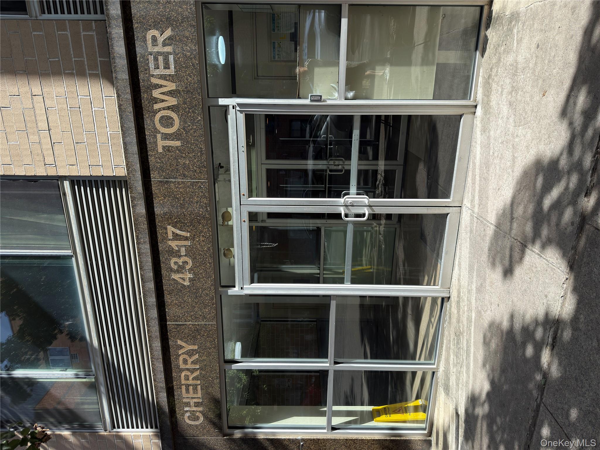 a view of a building entrance