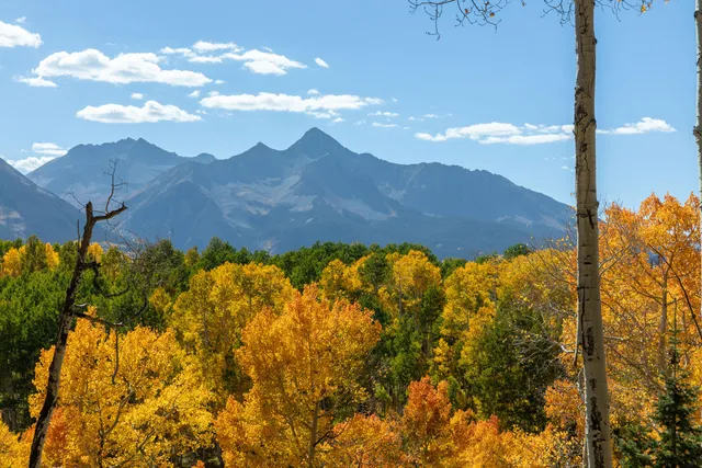 a view of an outdoor space and mountain view