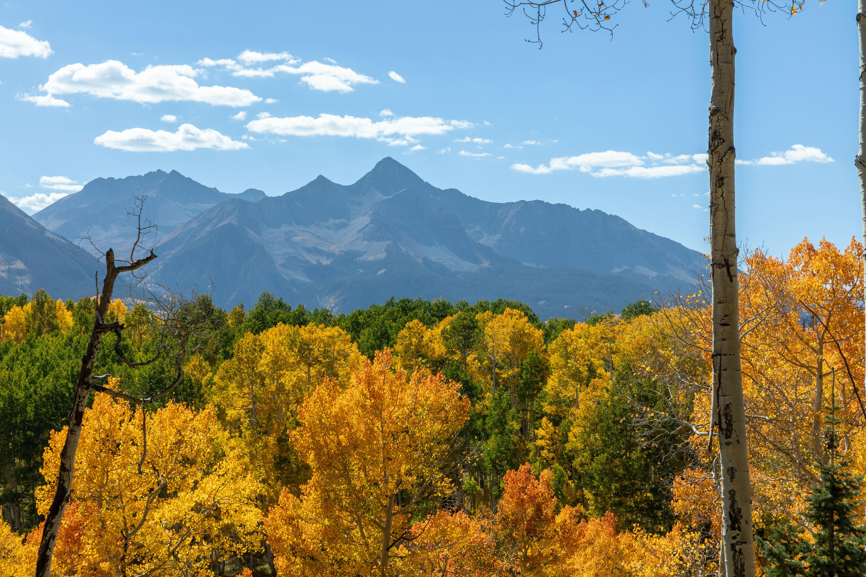 a view of an outdoor space and mountain view