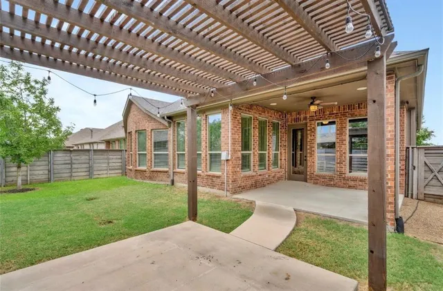 a view of a porch with a backyard