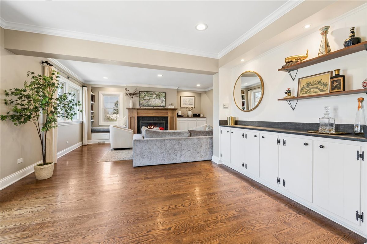 1114 Gamon Road Wheaton, IL 60189 - Photo 17 of 60 a living room with furniture and a fireplace