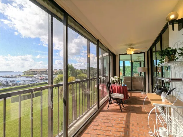 a view of balcony with couch