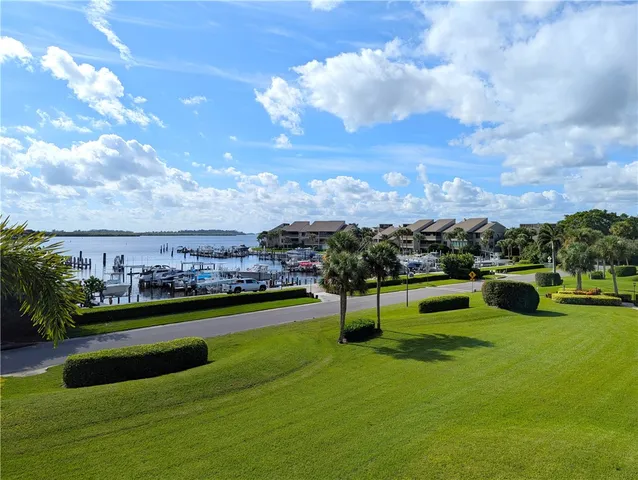 a view of a swimming pool with a garden