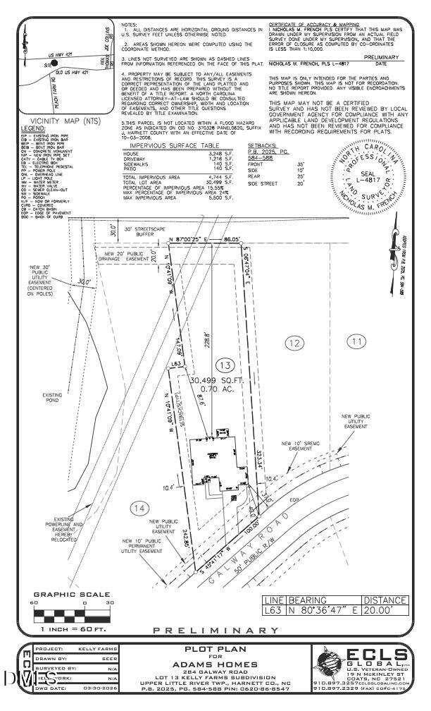 284 Galway Road Lillington, NC 27546 - Photo 5 of 49 KE013 Plot Plan (1)