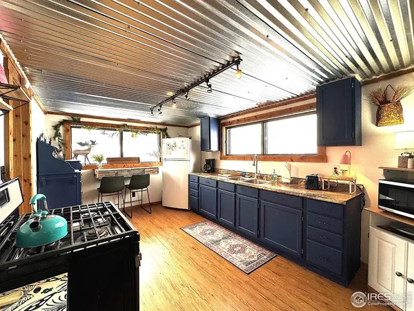 a kitchen with lots of counter top space