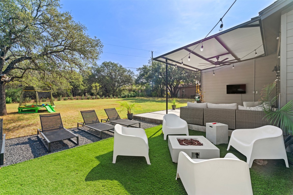 330 Kendall Road Spicewood, TX 78669 - Photo 24 of 32 a roof deck with couches and potted plants