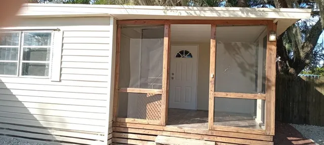a view of a door of a house
