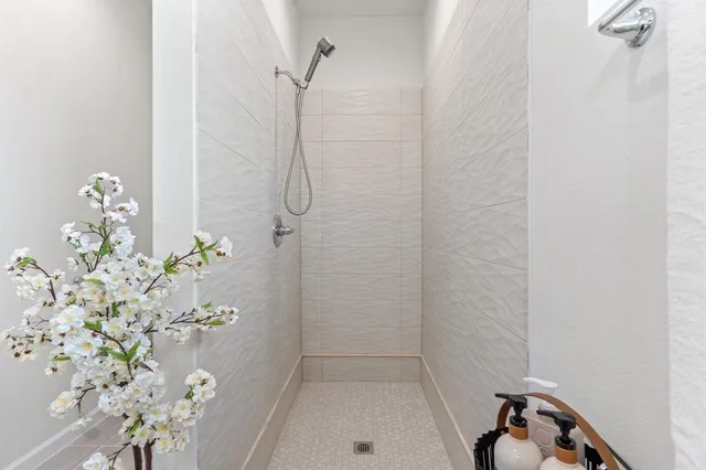 a bathroom with a shower