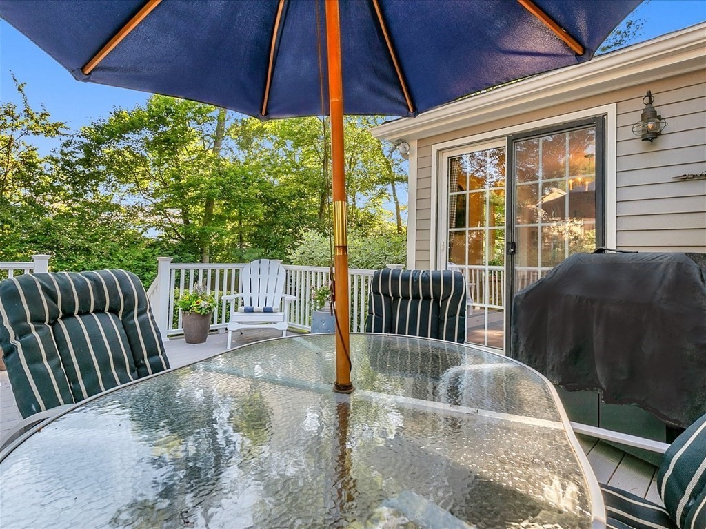 108 Meadowbrook Road Needham, MA 02492 - Photo 9 of 38 a view of balcony with wooden floor and umbrella