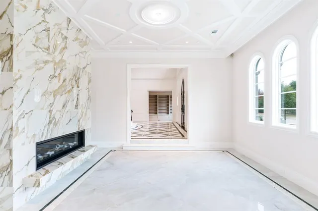 an empty room with windows