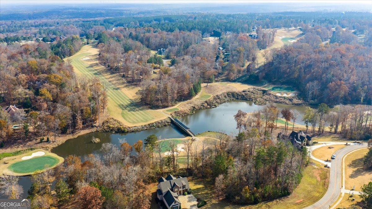 518 River Overlook Forsyth, GA 31029 - Photo 77 of 85 an aerial view of a house with a yard and lake view