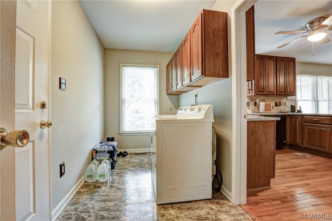 2511 Fairground Road Maidens, VA 23102 - Photo 14 of 29 a room with a refrigerator a washer and dryer