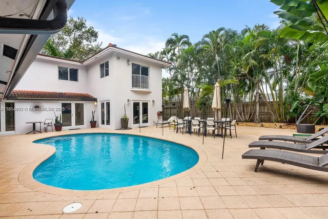 a outdoor space with furniture