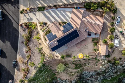 a view of an ocean and a mountain