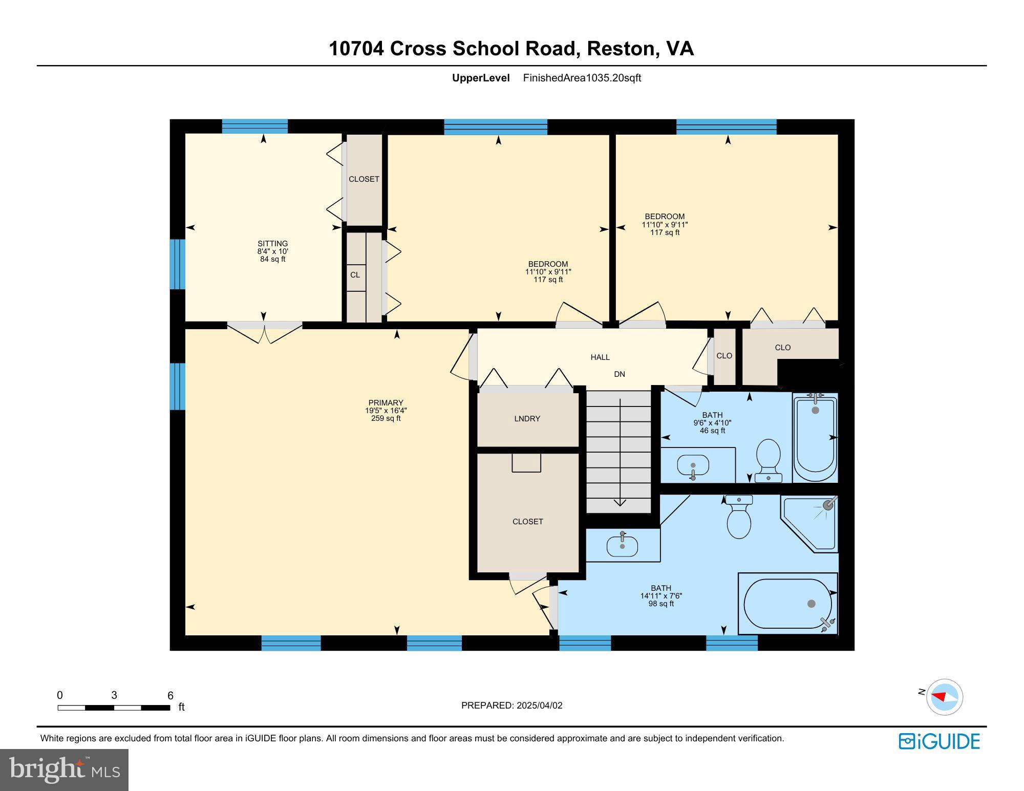 10704 Cross School Road Reston, VA 20191 - Photo 54 of 56 Upper Level Floorplan