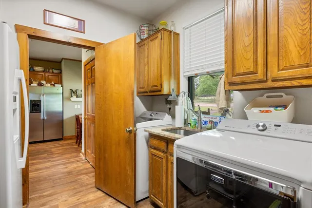 a room with a stove and a window
