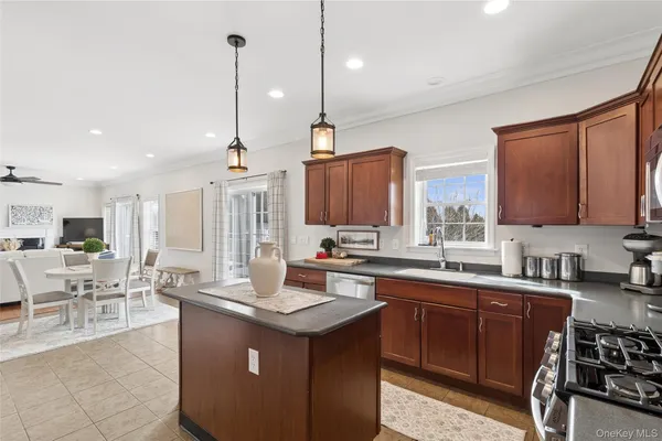 a kitchen with lots of counter top space