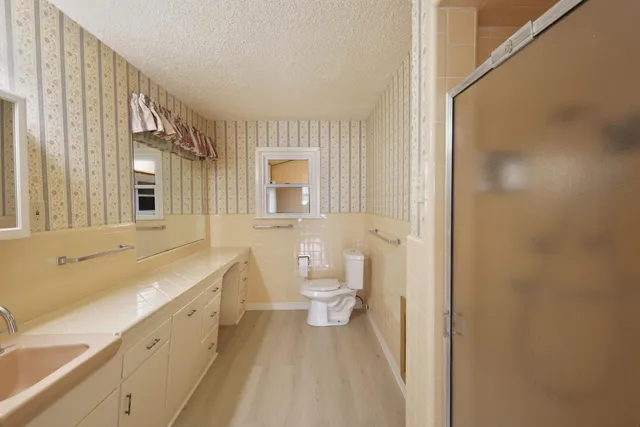 a bathroom with a sink a toilet and a bathtub