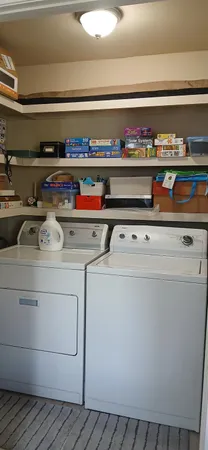 a close view of washer and dryer