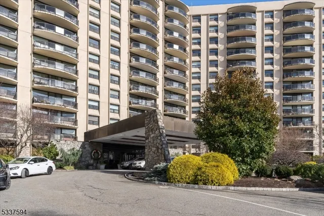 front view of a building with a street