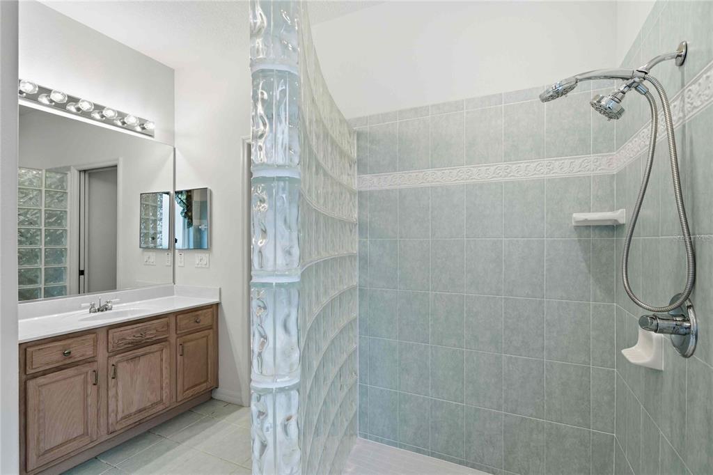 680 West Doerr Path Hernando, FL 34442 - Photo 33 of 48 a bathroom with a double vanity sink mirror and shower