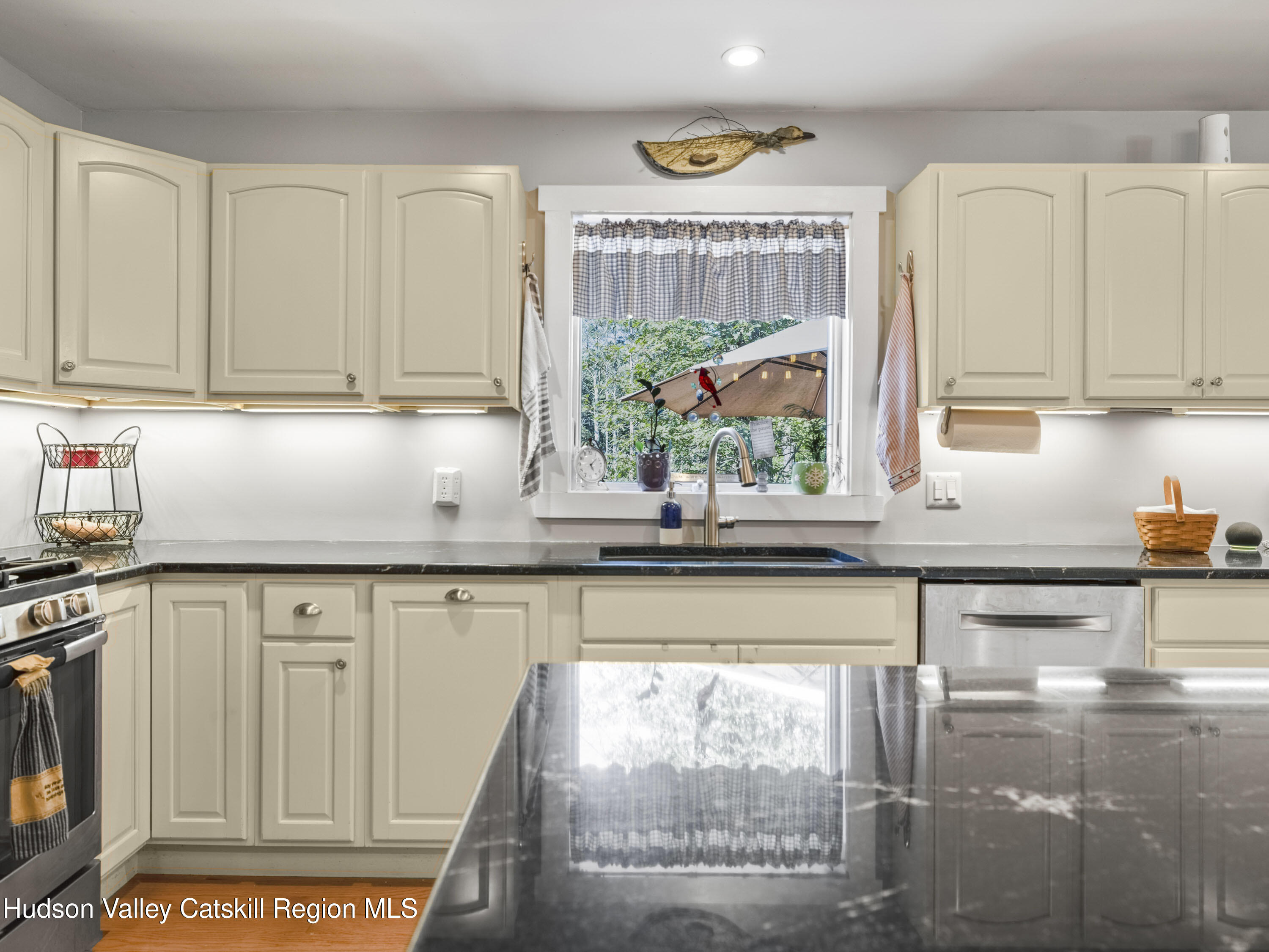 15 Pine Street Cairo, NY 12413 - Photo 15 of 46 a kitchen with stainless steel appliances granite countertop a stove a sink and a white cabinets