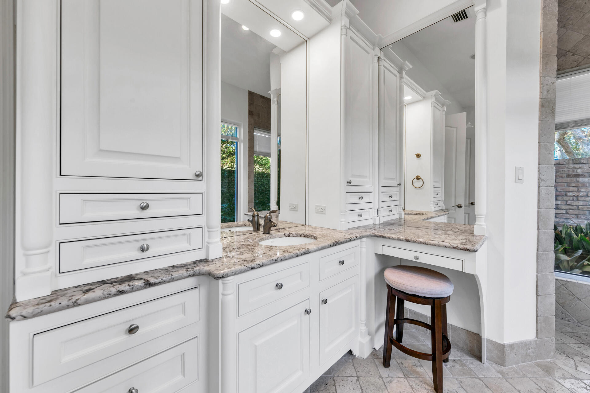 389 Driftwood Point Road Santa Rosa Beach, FL 32459 - Photo 34 of 79 a bathroom with a granite countertop sink and a mirror