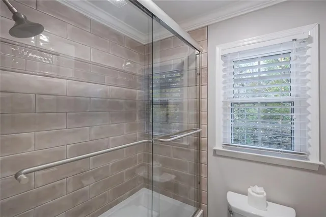 a bathroom with a shower
