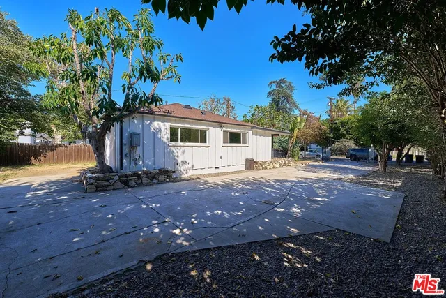 a view of a park with plants and palm trees