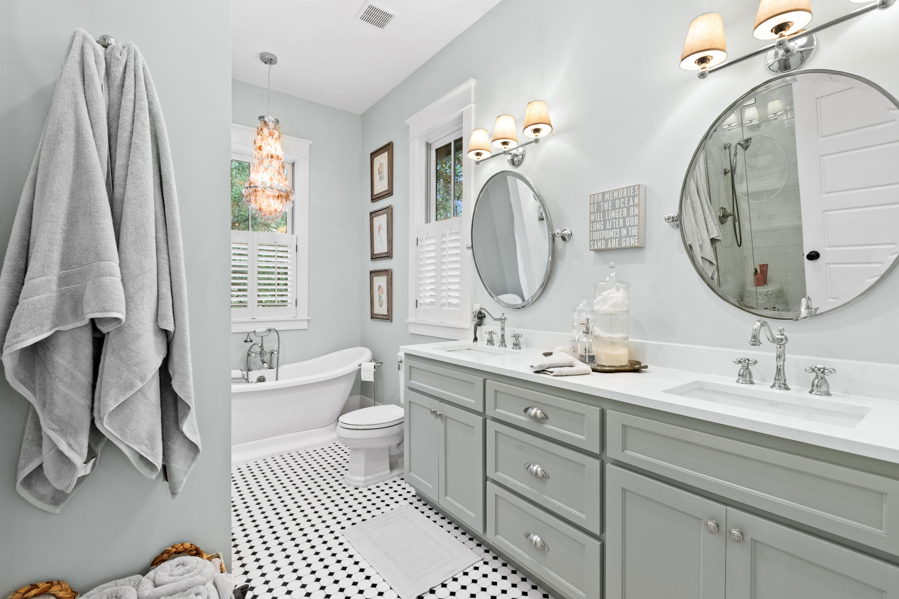120 Hammock Lane Santa Rosa Beach, FL 32459 - Photo 37 of 57 a bathroom with a double vanity sink and a mirror
