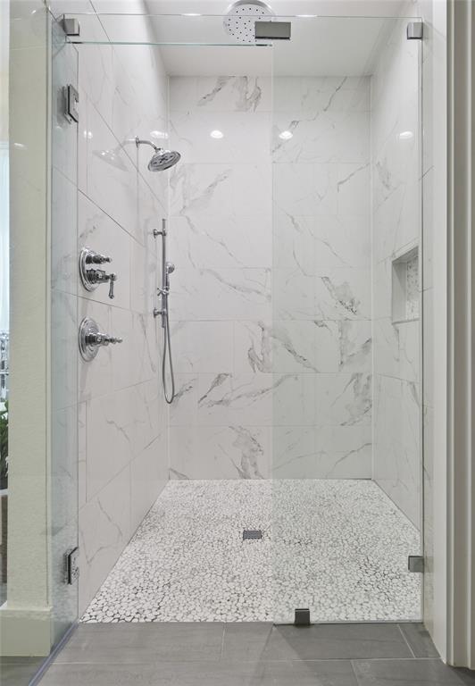 4211 Azalea Way Midlothian, TX 76065 - Photo 23 of 39 Walk-in shower with clear glass enclosure and polished chrome hardware