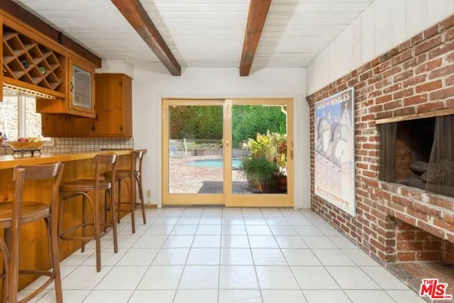 a view of a porch with furniture