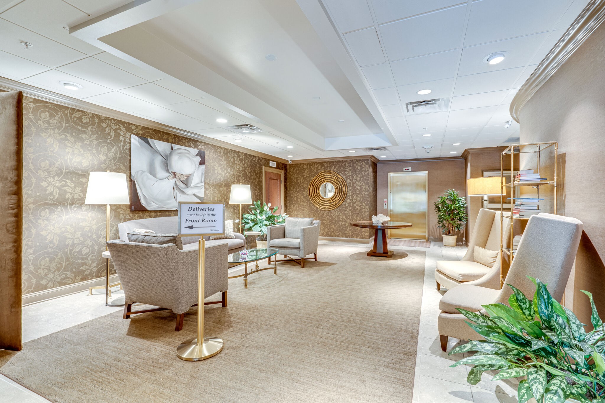 2411 Crestmoor Road, Unit 104 Nashville, TN 37215 - Photo 29 of 32 a living room with fireplace furniture and a large window