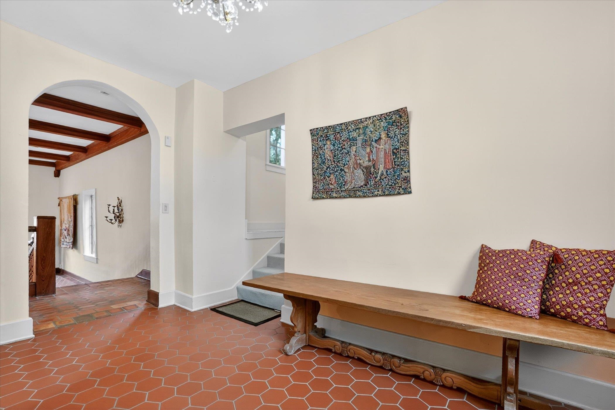 16 May Street St. Augustine, FL 32084 - Photo 10 of 85 Entrance foyer featuring arched walkways and beam ceiling