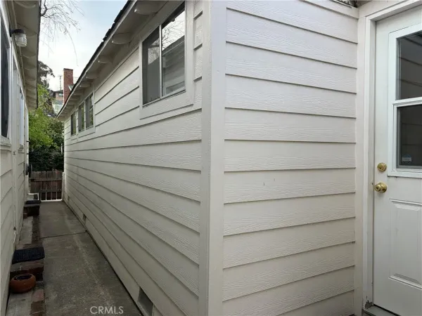 a view of a house with a small space