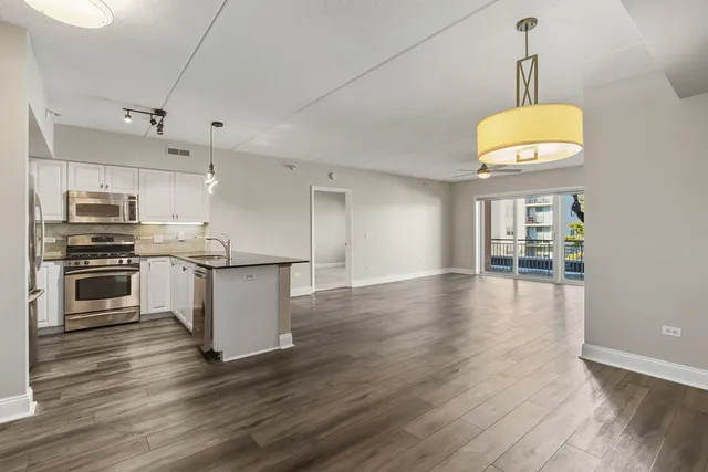 a view of a building with a street