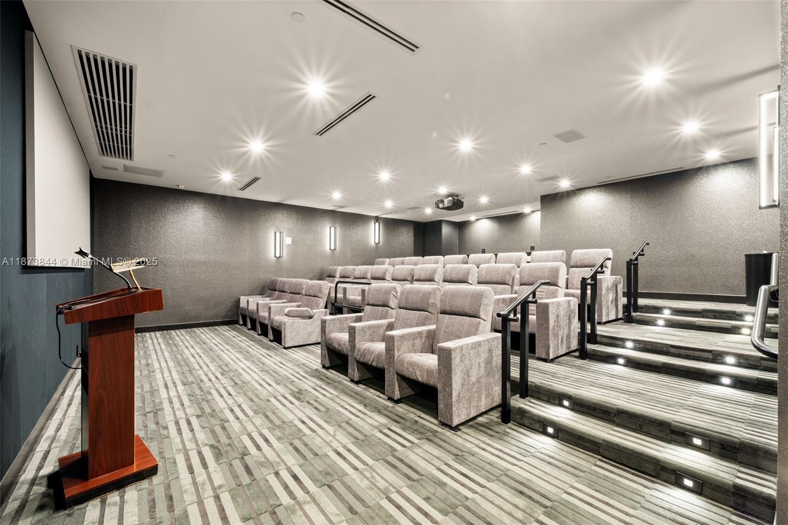 21200 Point Place, Unit 1102 Aventura, FL 33180 - Photo 39 of 41 a living room with lots of white furniture and a chandelier