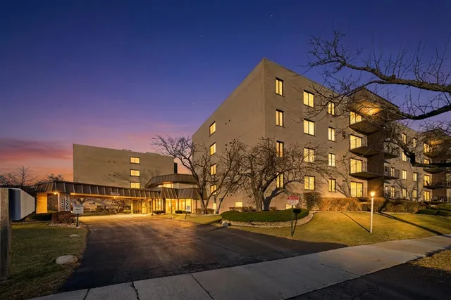 a front view of a building