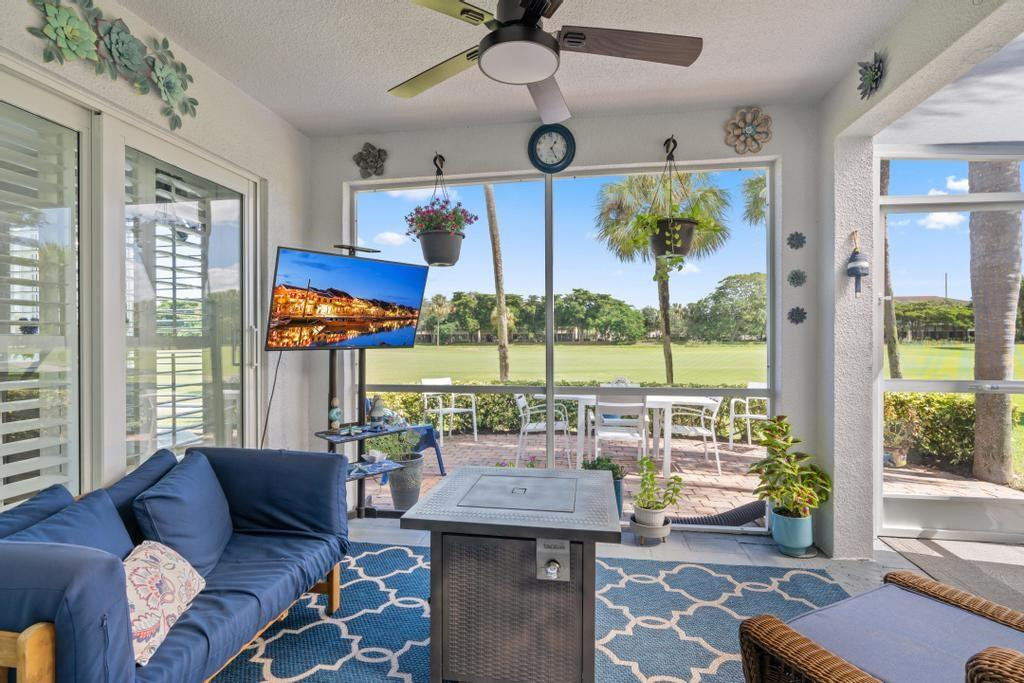 17082 Boca Club Boulevard, Unit 6 Boca Raton, FL 33487 - Photo 42 of 54 Screened Patio with Gulf Course Views