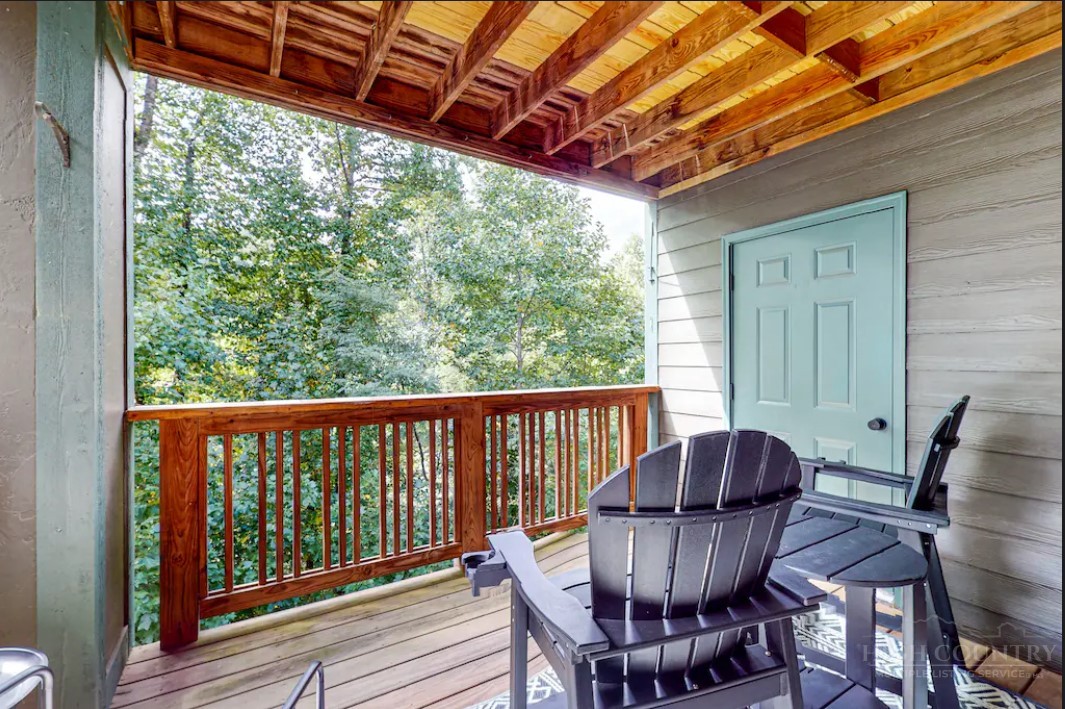 190 Still Lake Drive, Unit 321 Boone, NC 28607 - Photo 11 of 30 a view of balcony with furniture and wooden deck
