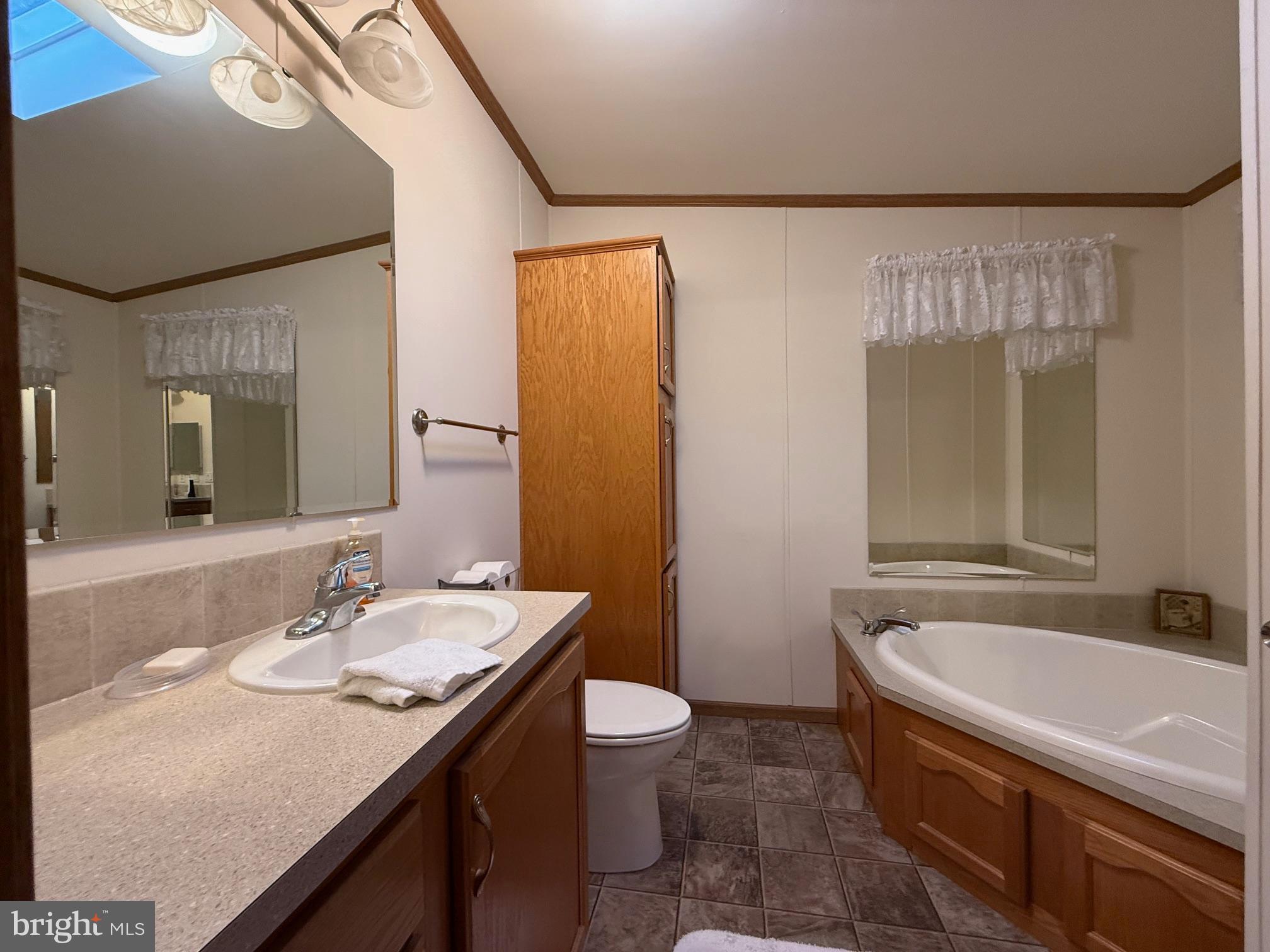 9347 Colonial Mill Drive Delmar, MD 21875 - Photo 15 of 33 a bathroom with a granite countertop sink a toilet a mirror and shower