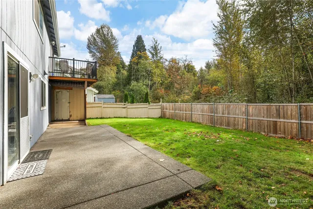 a view of a backyard with a garden