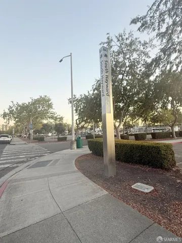 a view of a building with a street