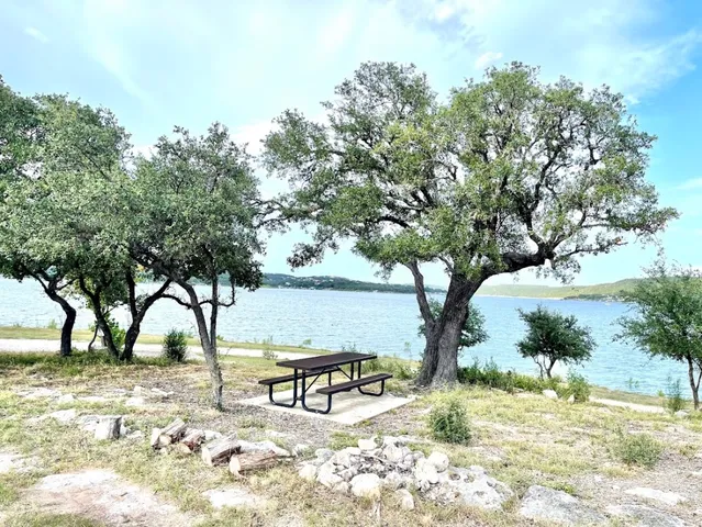 a view of yard with ocean view