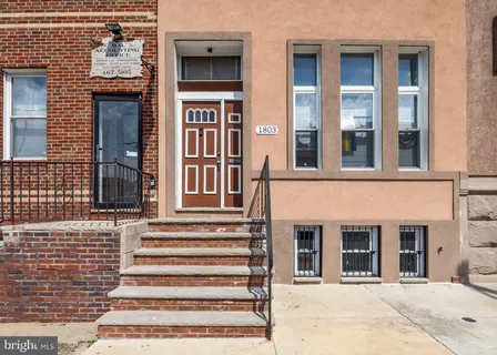 a view of a brick building