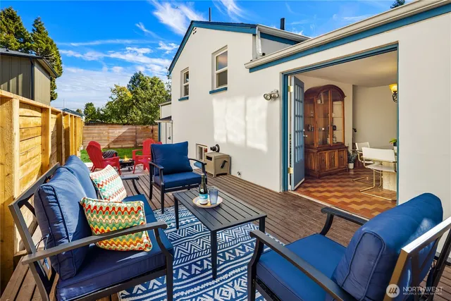 a view of a outdoor seating area