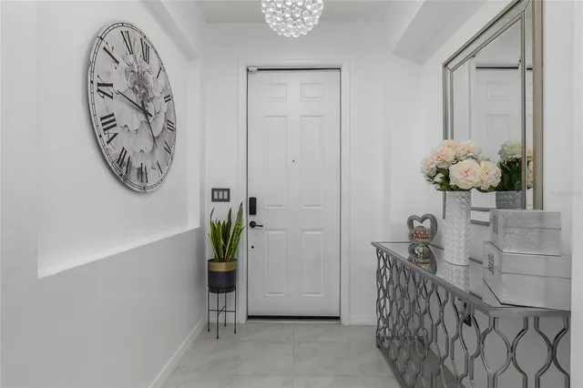 a view of a hallway with entryway