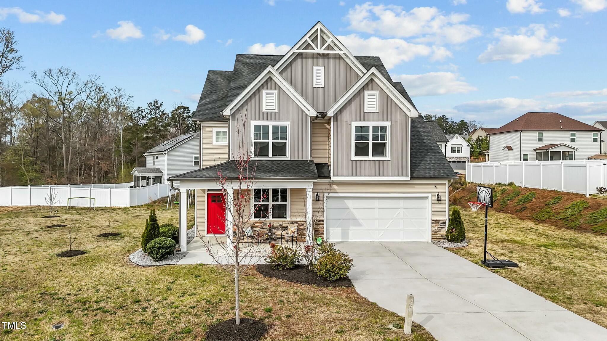 a front view of a house with entertaining space