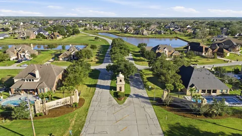 an aerial view of multiple house