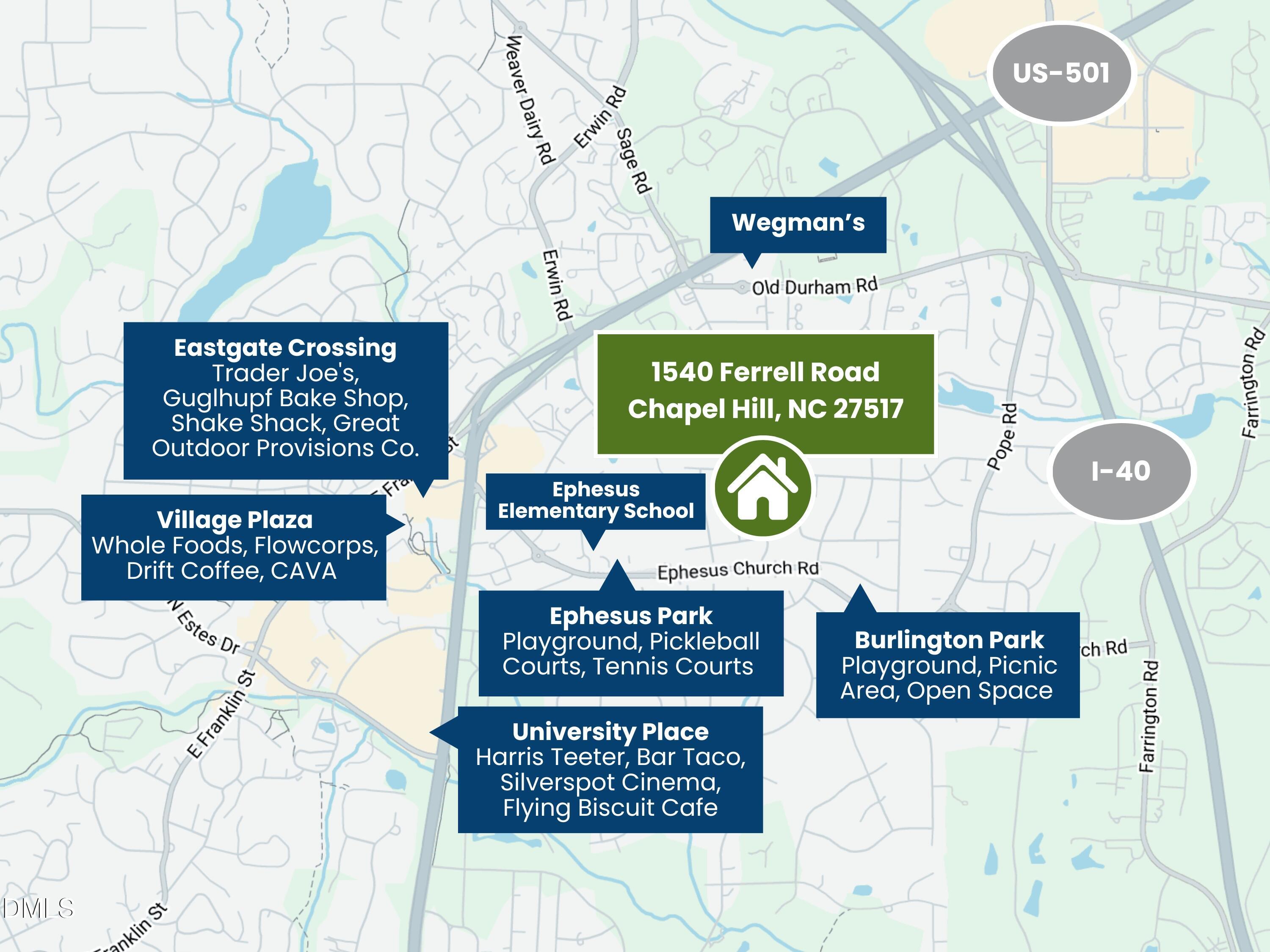 1540 Ferrell Road Chapel Hill, NC 27517 - Photo 33 of 35 Area Map - 1540 Ferrell Rd_B